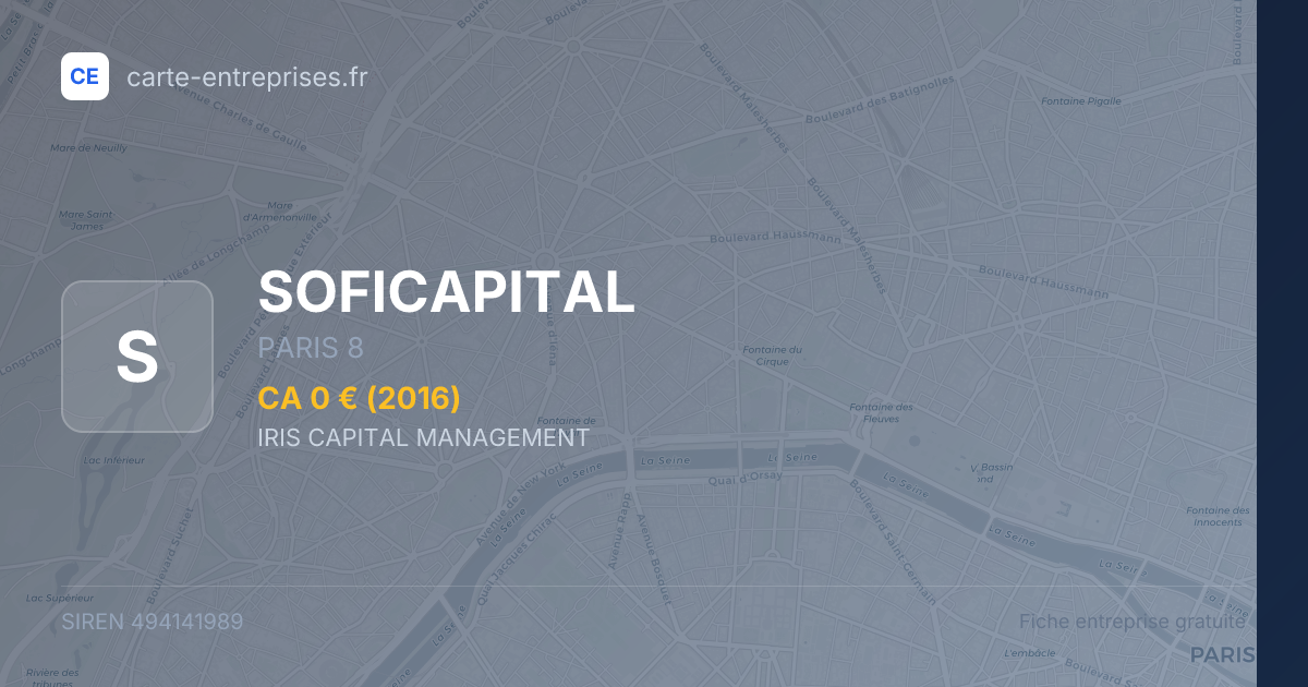 SOFICAPITAL — 494141989 — fiche entreprise