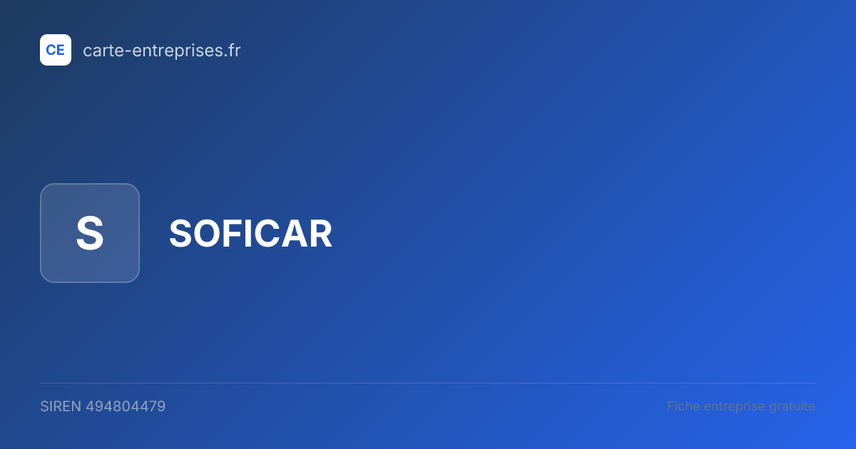 SOFICAR — 494804479 — fiche entreprise