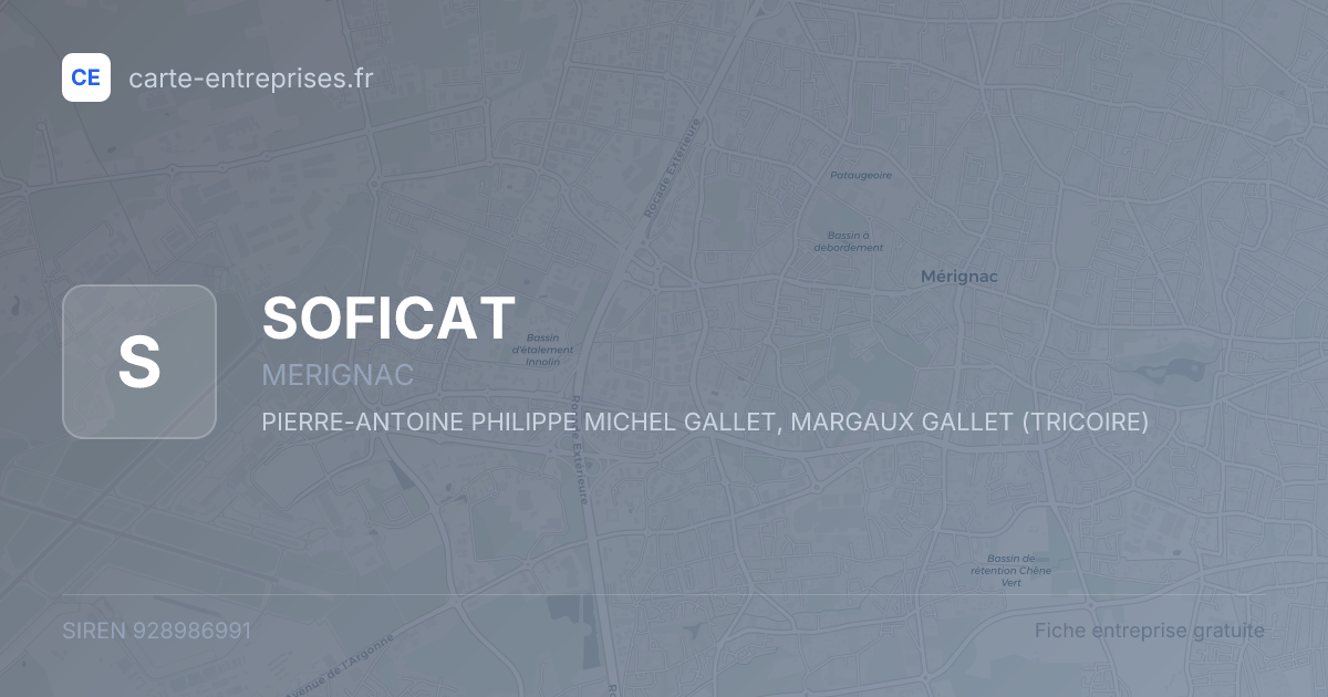 SOFICAT — 928986991 — fiche entreprise
