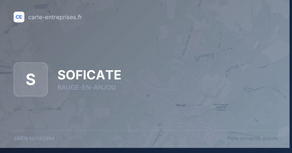 SOFICATE — 501143994 — fiche entreprise