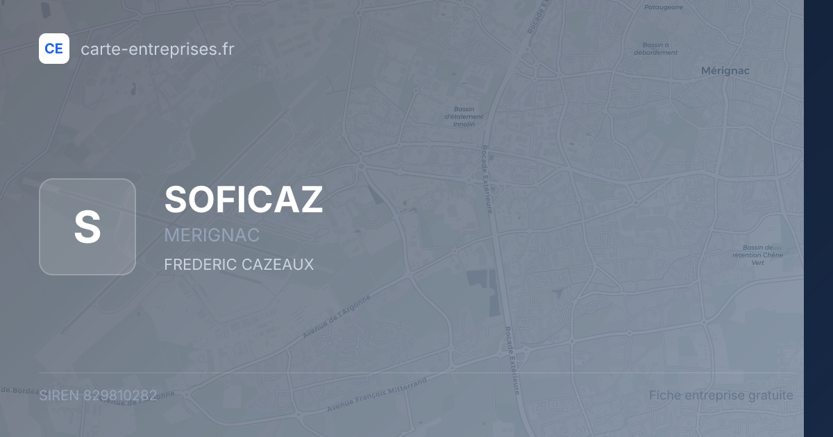 SOFICAZ — 829810282 — fiche entreprise