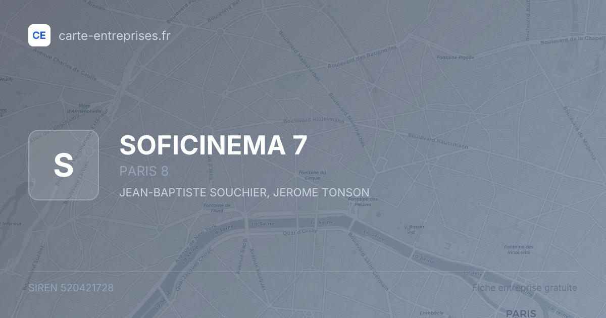 SOFICINEMA 7 — 520421728 — fiche entreprise