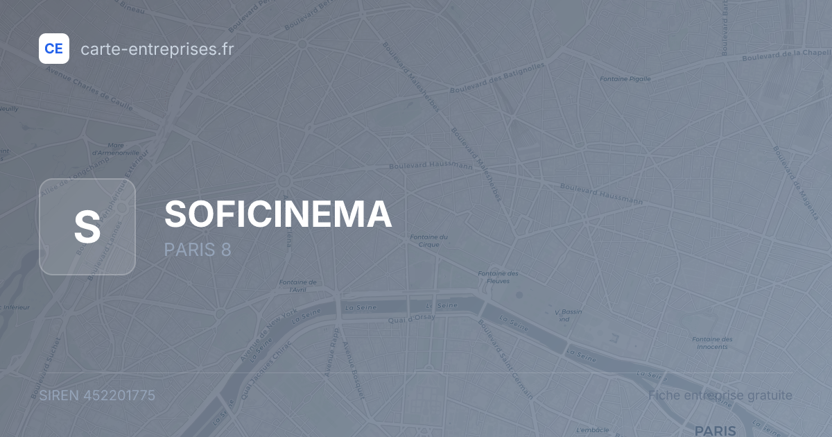 SOFICINEMA — 452201775 — fiche entreprise