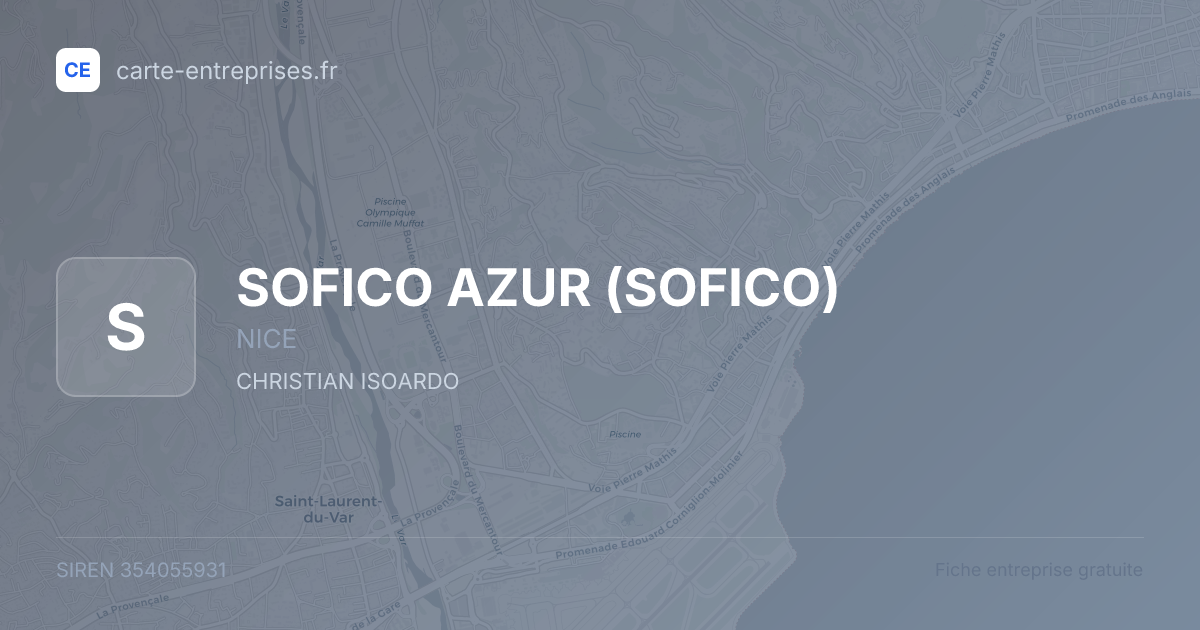 SOFICO AZUR (SOFICO) — 354055931 — fiche entreprise