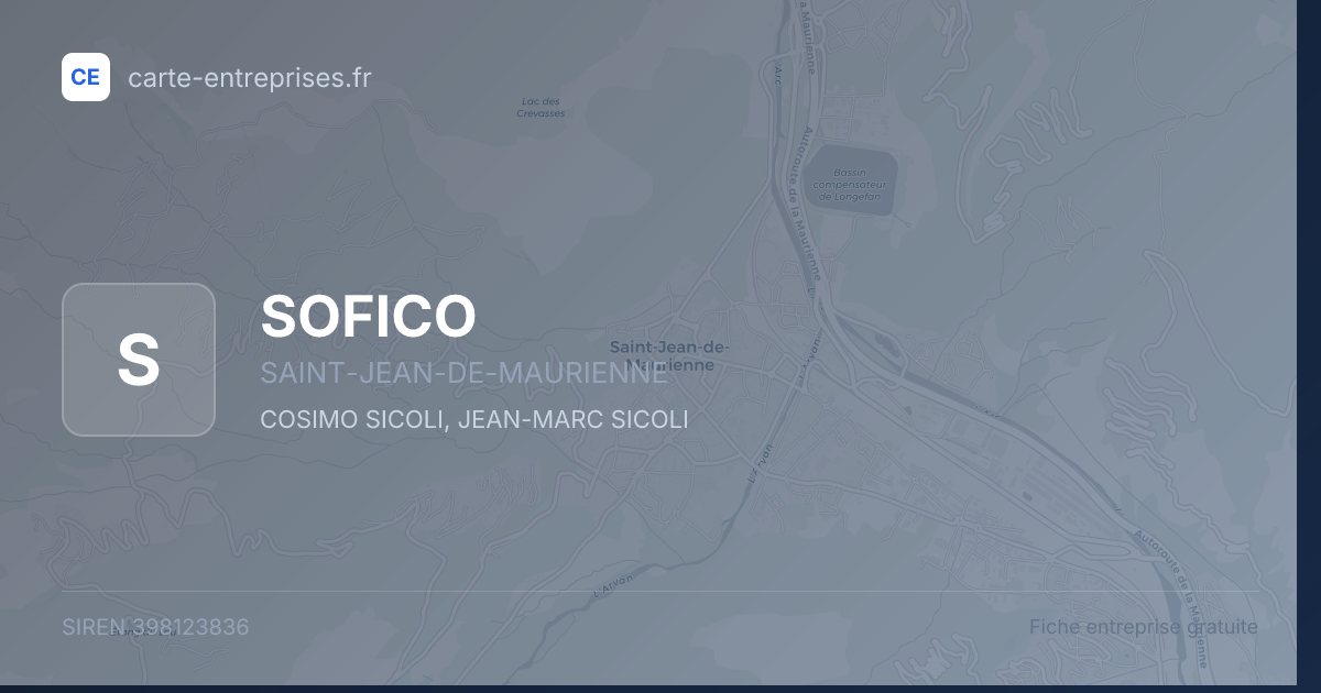 SOFICO — 398123836 — fiche entreprise