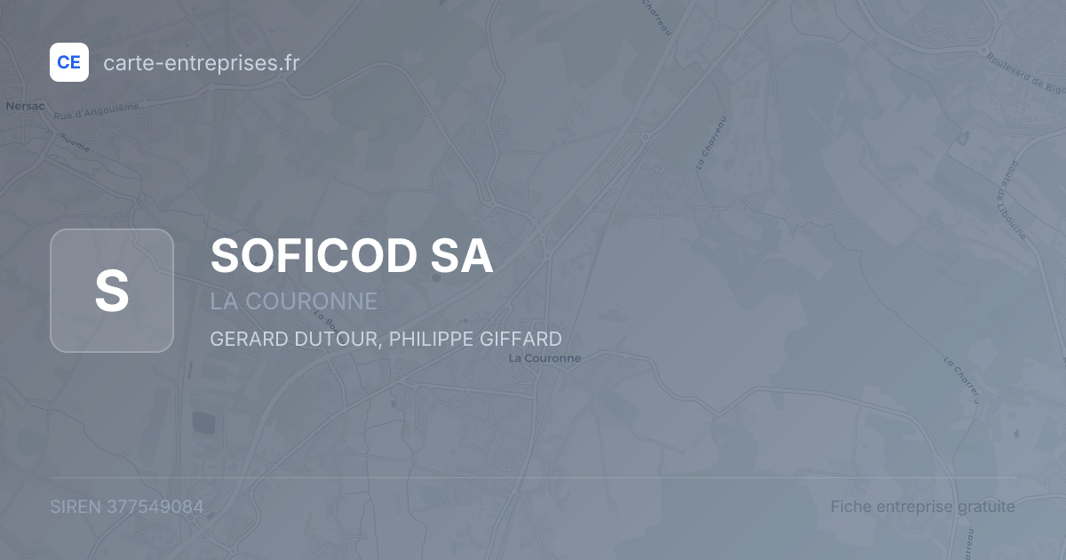 SOFICOD SA — 377549084 — fiche entreprise