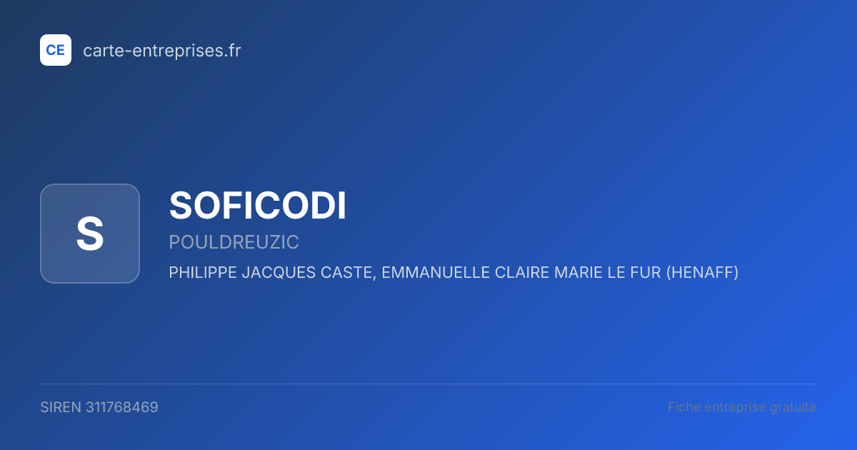 SOFICODI — 311768469 — fiche entreprise