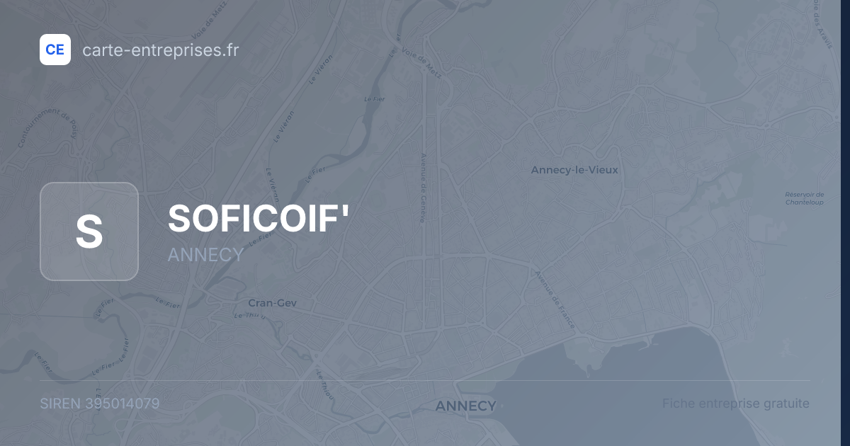 SOFICOIF' — 395014079 — fiche entreprise