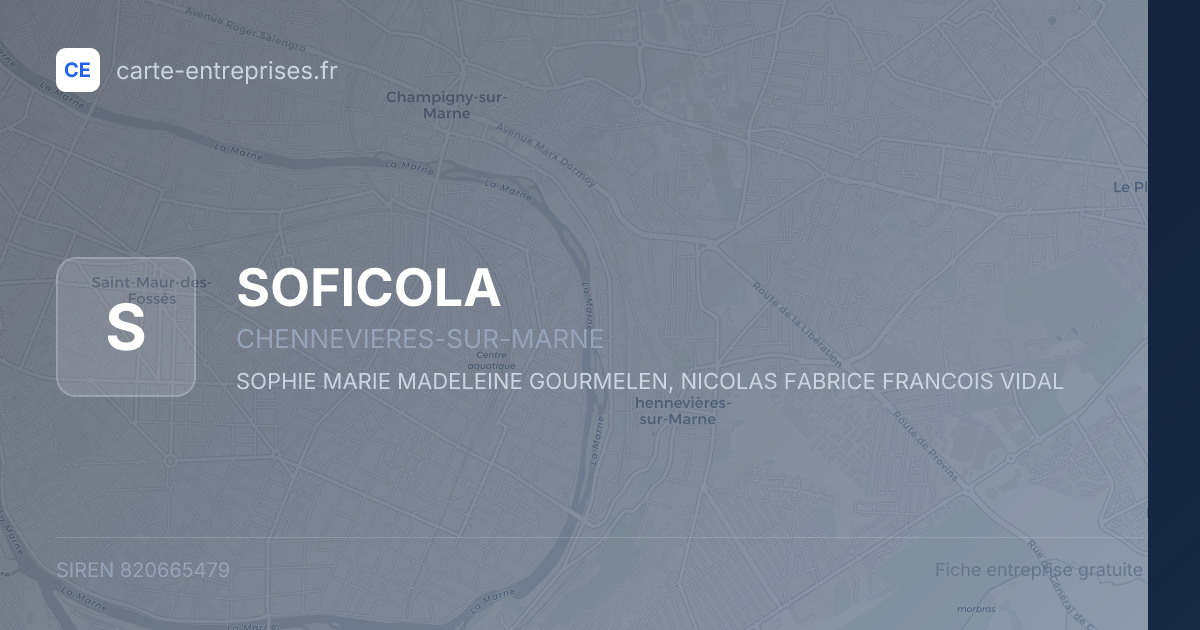 SOFICOLA — 820665479 — fiche entreprise