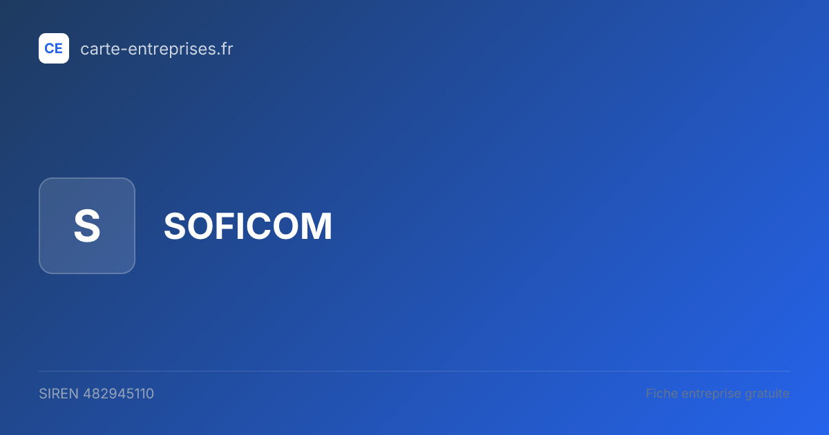 SOFICOM — 482945110 — fiche entreprise