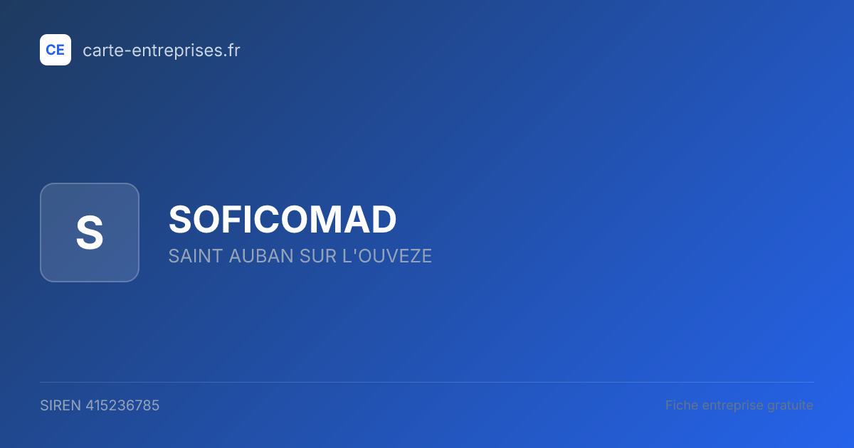 SOFICOMAD — 415236785 — fiche entreprise