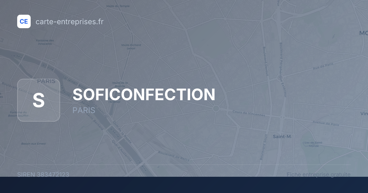 SOFICONFECTION — 383472123 — fiche entreprise