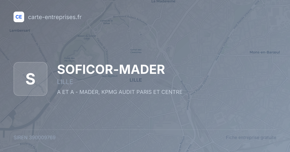 SOFICOR-MADER — 390009769 — fiche entreprise