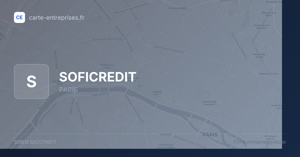 SOFICREDIT — 562079871 — fiche entreprise