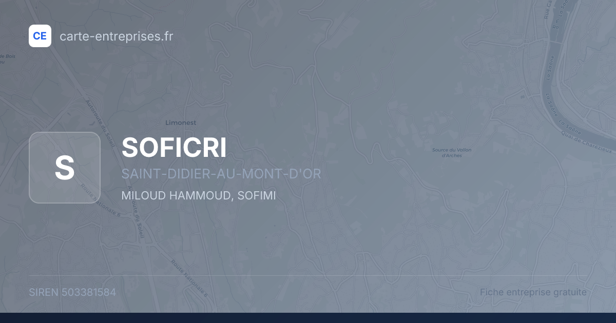 SOFICRI — 503381584 — fiche entreprise