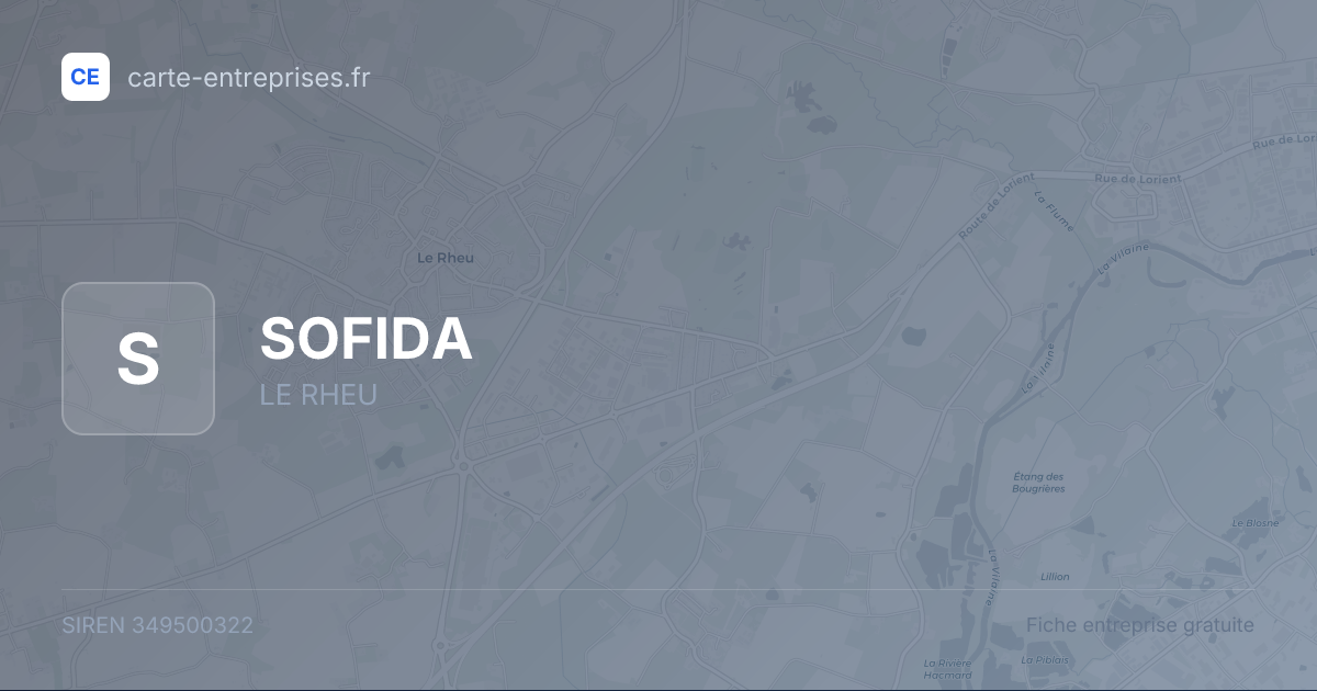 SOFIDA — 349500322 — fiche entreprise