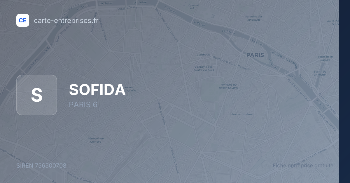 SOFIDA — 756500708 — fiche entreprise