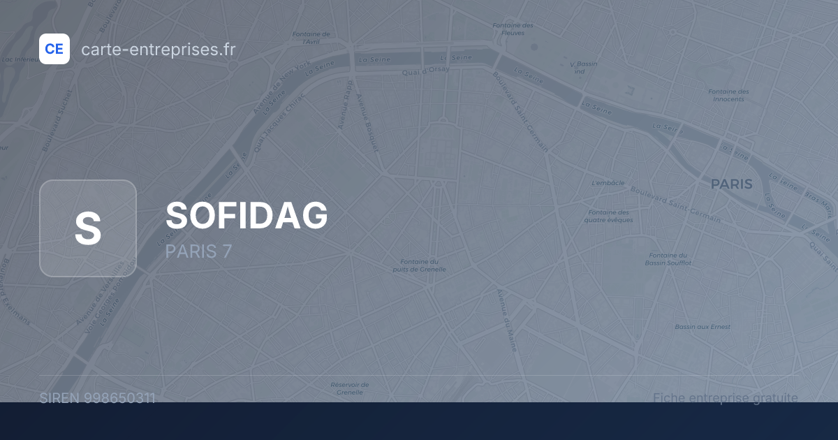 SOFIDAG — 998650311 — fiche entreprise