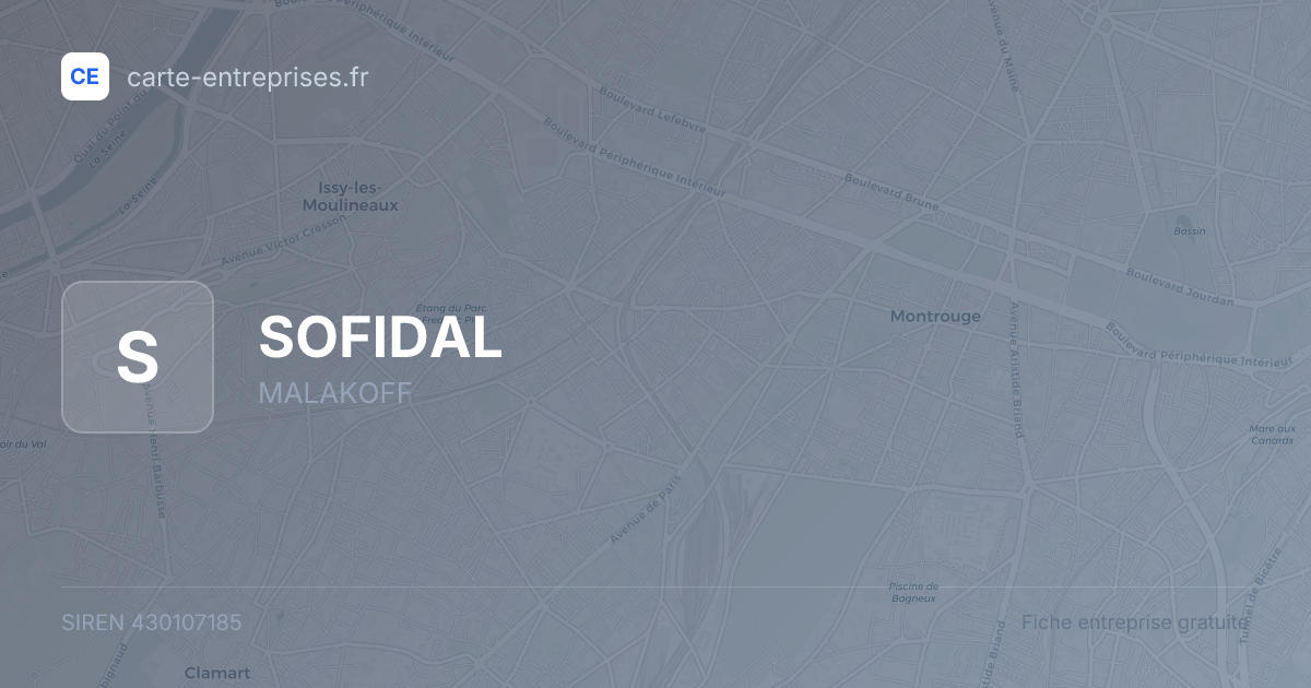 SOFIDAL — 430107185 — fiche entreprise