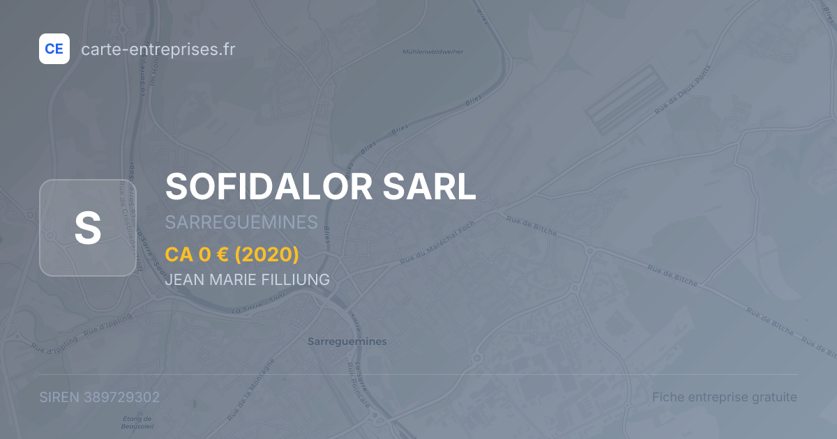 SOFIDALOR SARL — 389729302 — fiche entreprise