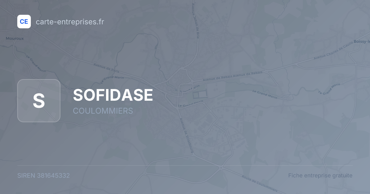 SOFIDASE — 381645332 — fiche entreprise