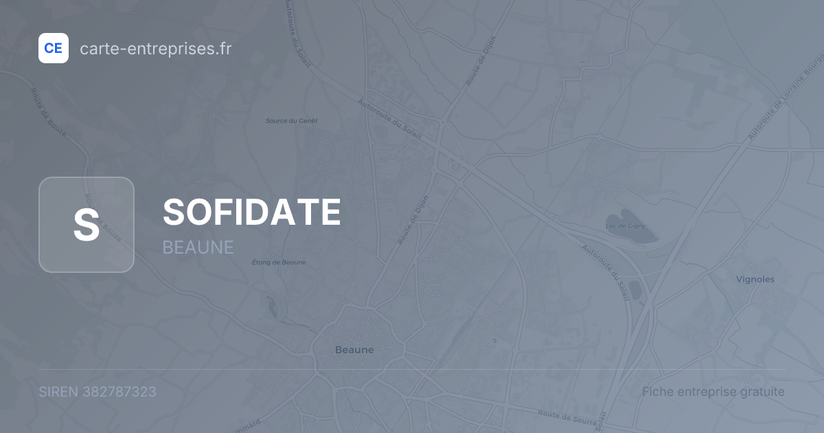 SOFIDATE — 382787323 — fiche entreprise