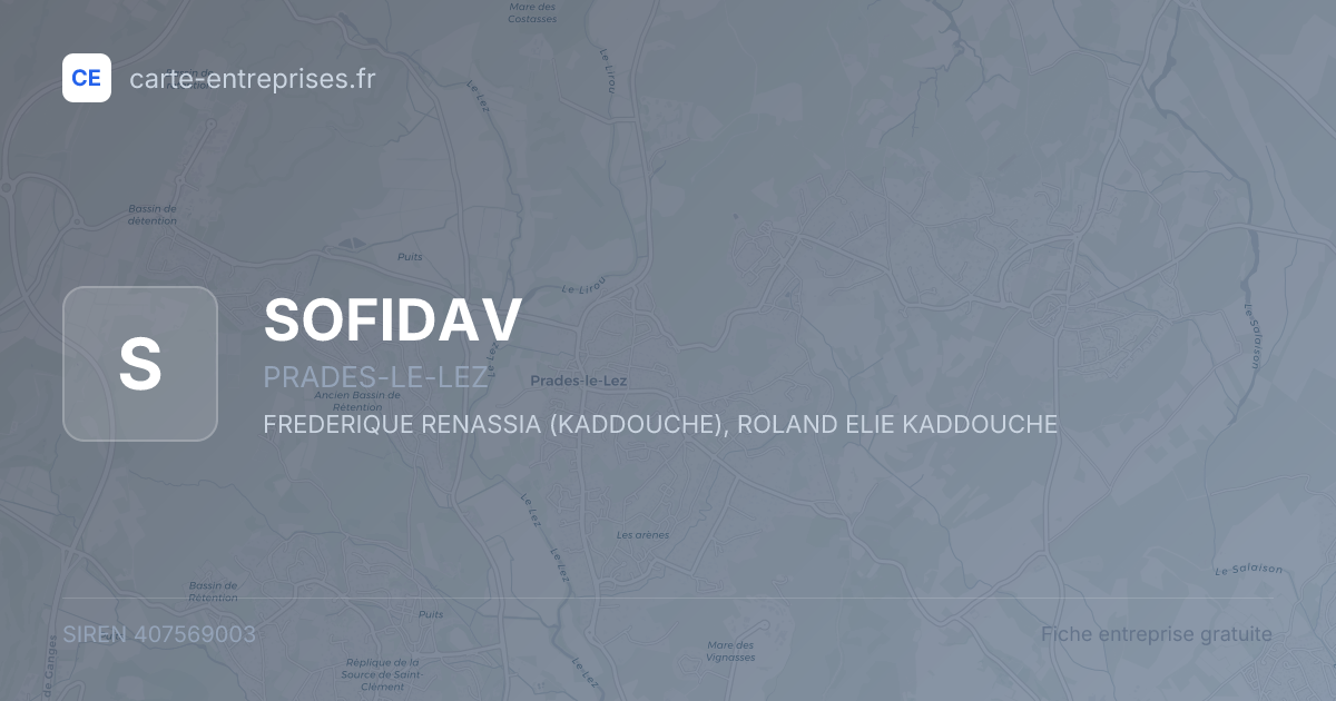 SOFIDAV — 407569003 — fiche entreprise