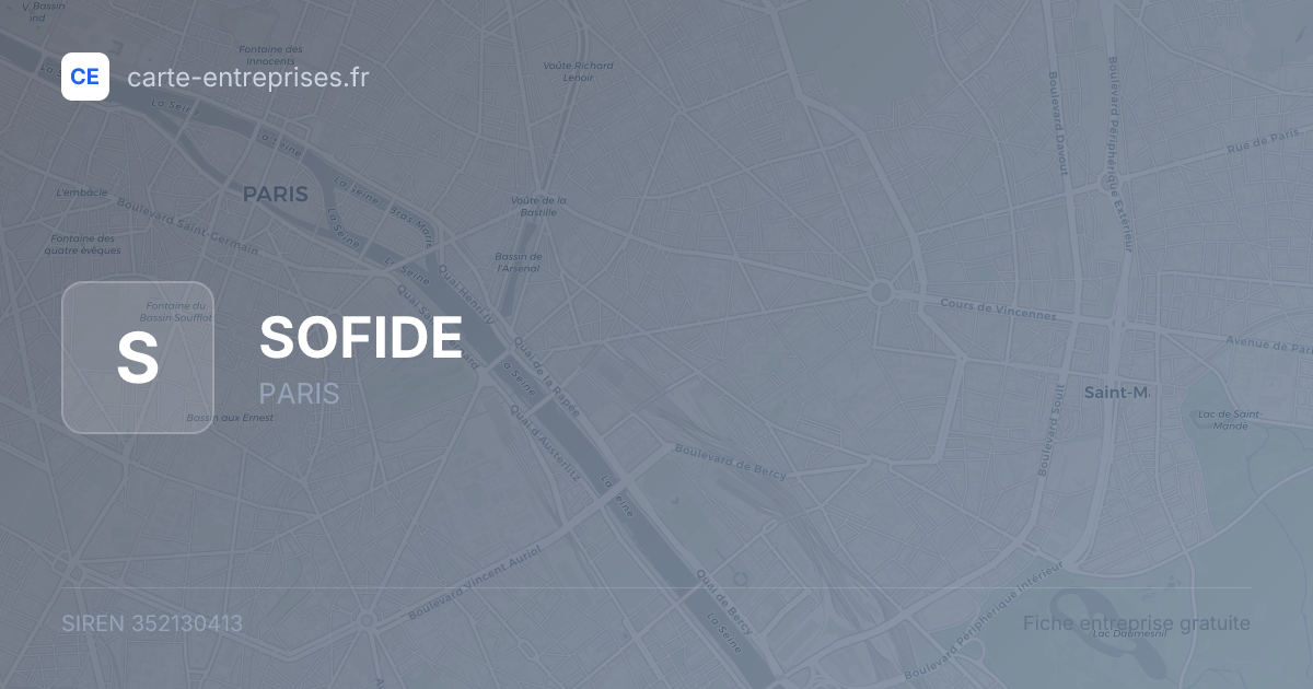 SOFIDE — 352130413 — fiche entreprise