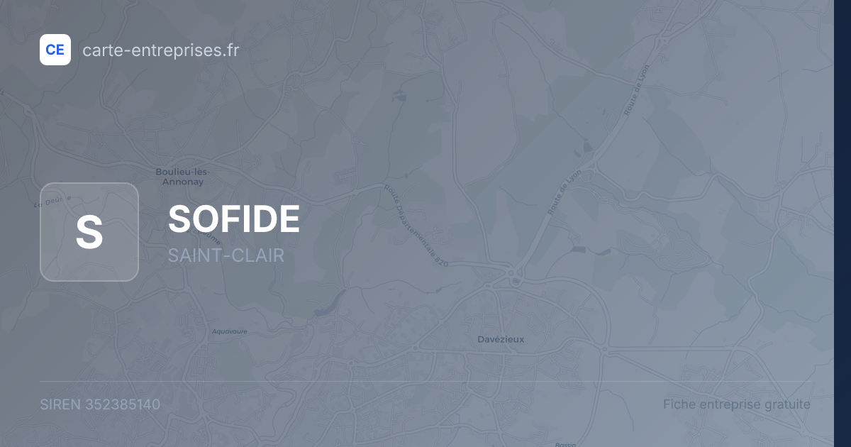 SOFIDE — 352385140 — fiche entreprise