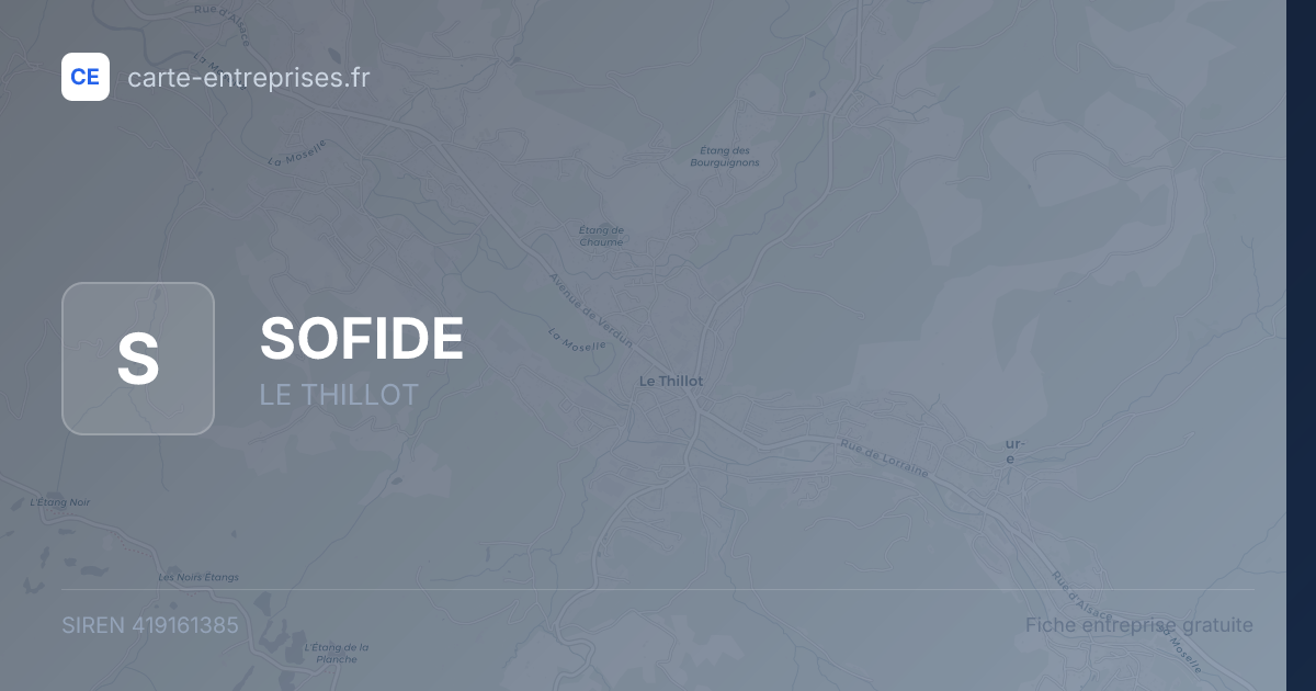SOFIDE — 419161385 — fiche entreprise