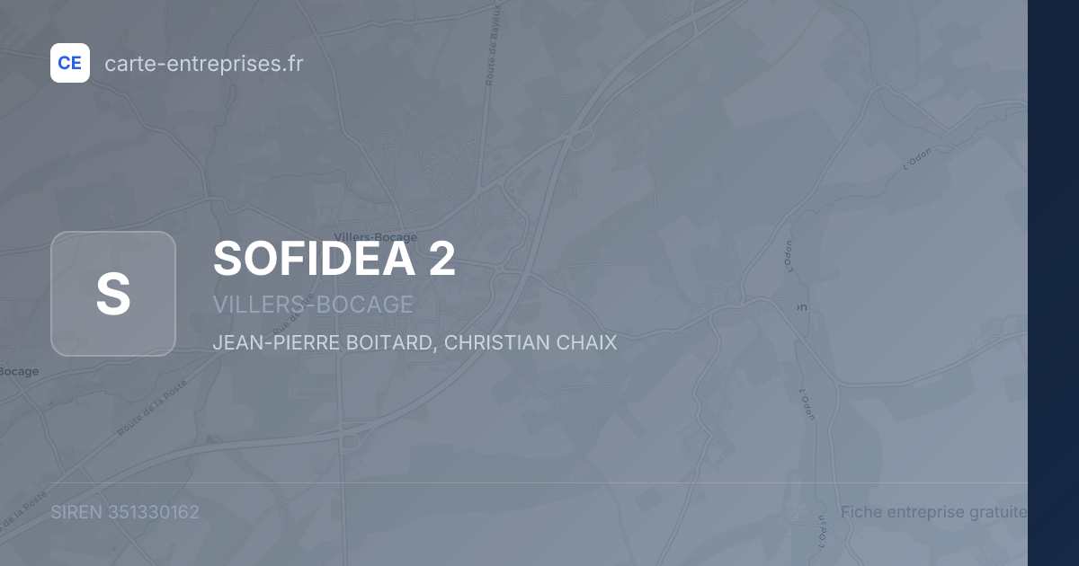 SOFIDEA 2 — 351330162 — fiche entreprise