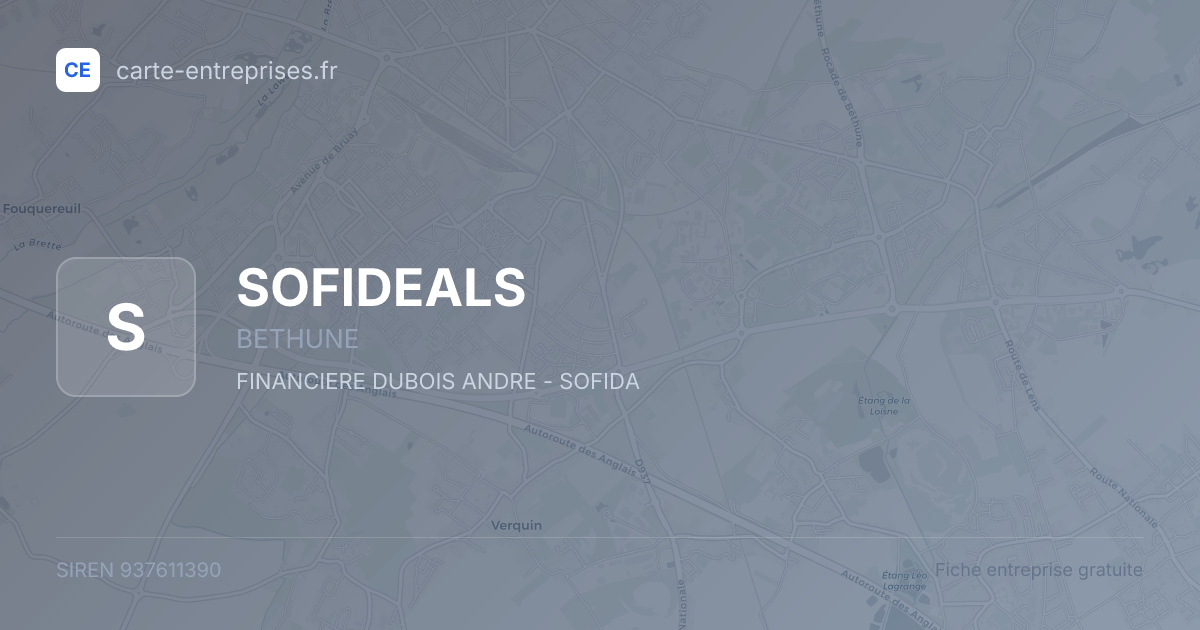 SOFIDEALS — 937611390 — fiche entreprise