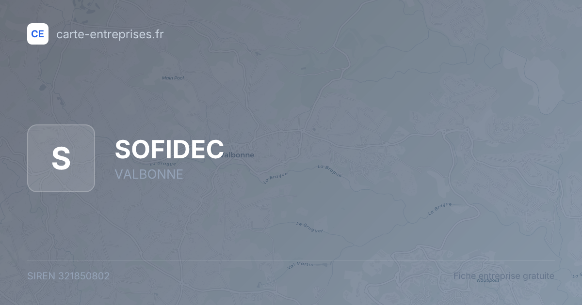 SOFIDEC — 321850802 — fiche entreprise
