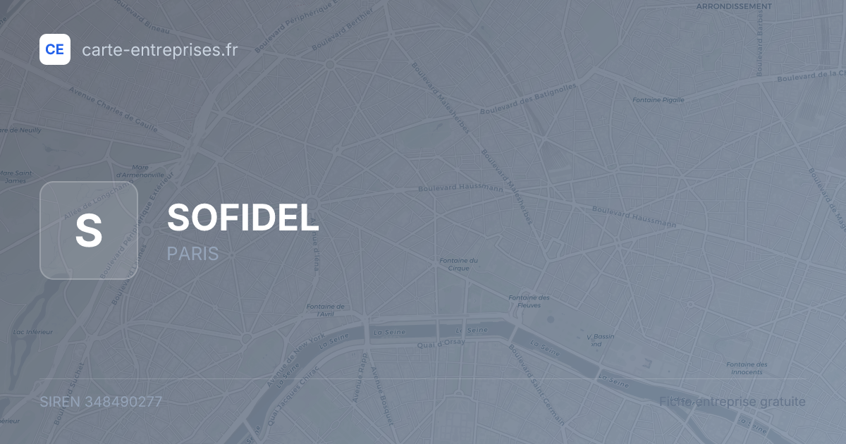 SOFIDEL — 348490277 — fiche entreprise