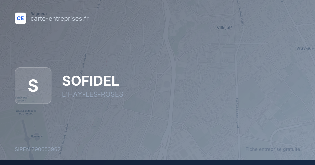 SOFIDEL — 390653962 — fiche entreprise