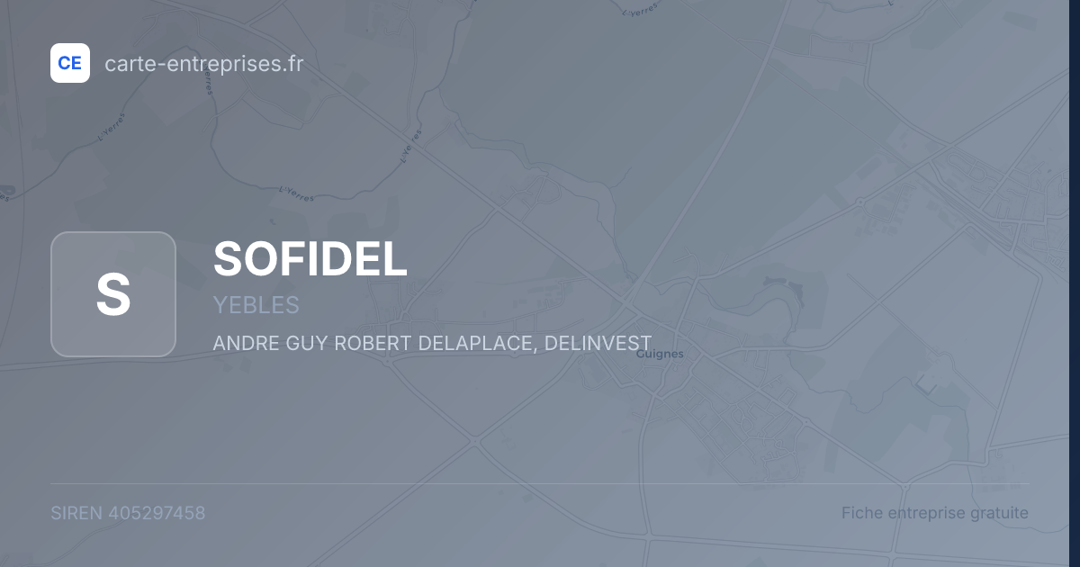 SOFIDEL — 405297458 — fiche entreprise