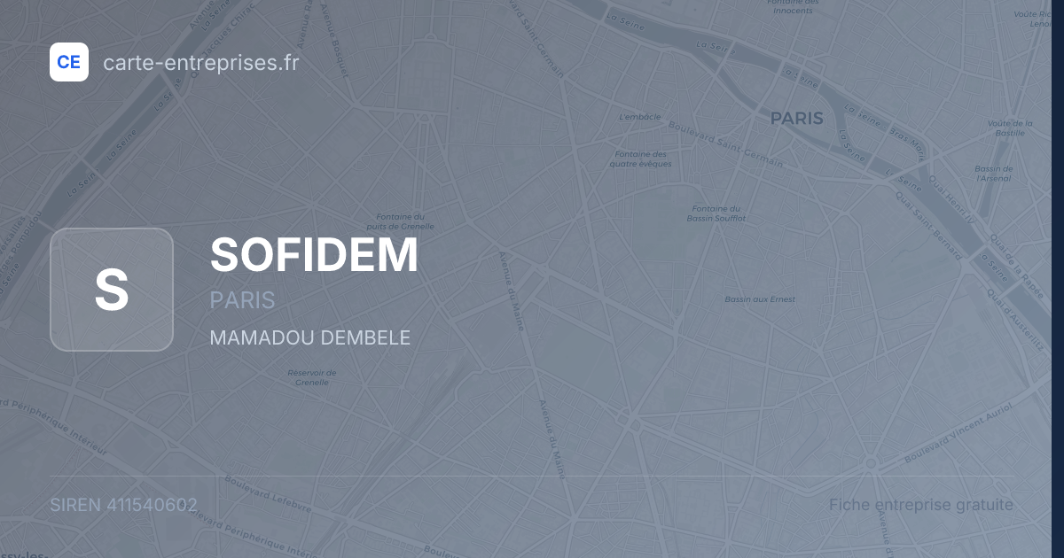 SOFIDEM — 411540602 — fiche entreprise