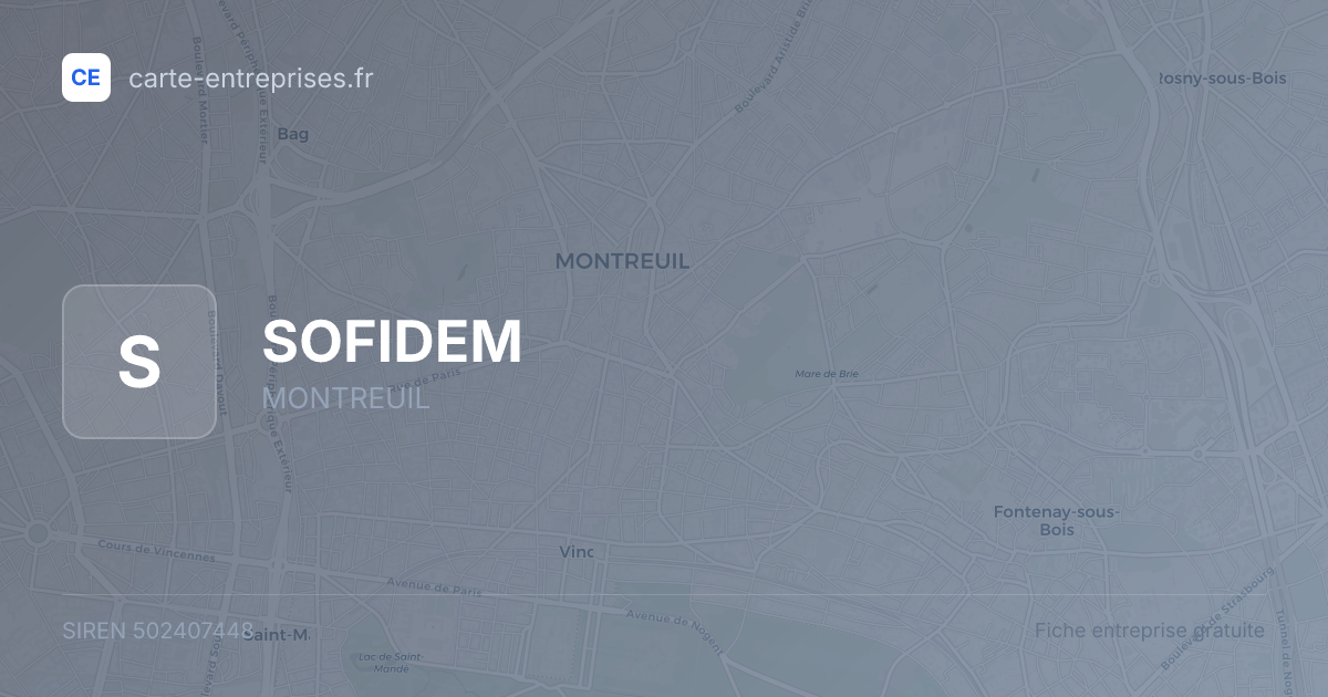 SOFIDEM — 502407448 — fiche entreprise