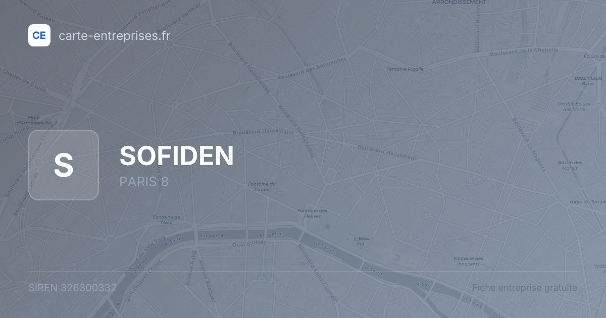 SOFIDEN — 326300332 — fiche entreprise