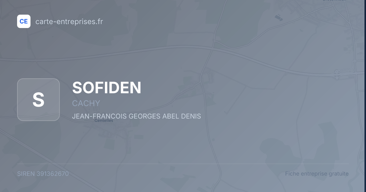 SOFIDEN — 391362670 — fiche entreprise