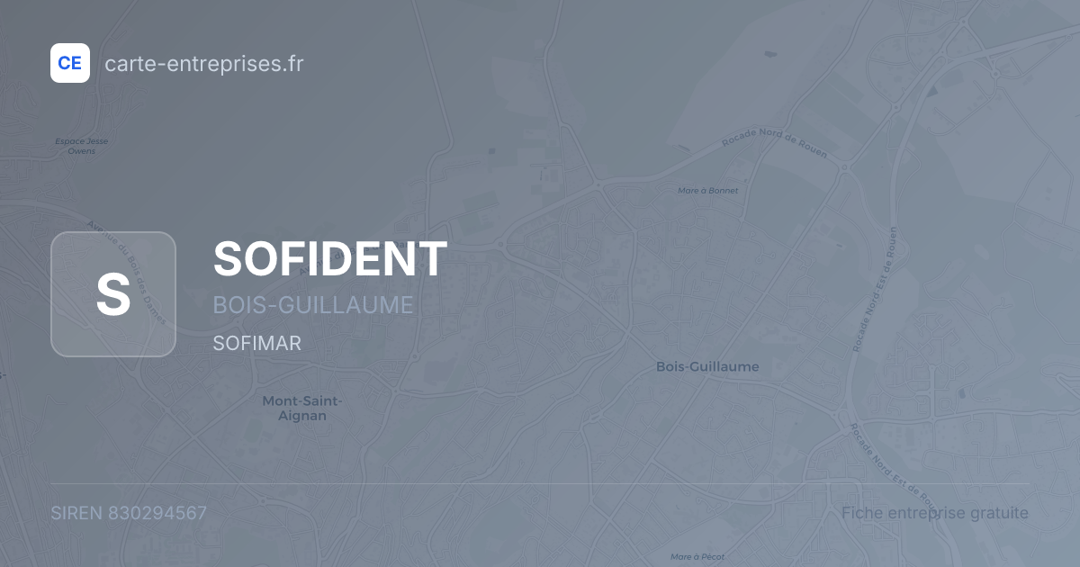 SOFIDENT — 830294567 — fiche entreprise