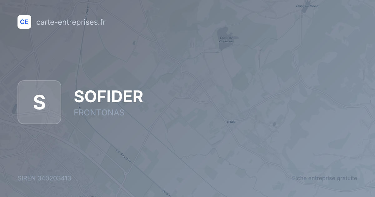 SOFIDER — 340203413 — fiche entreprise