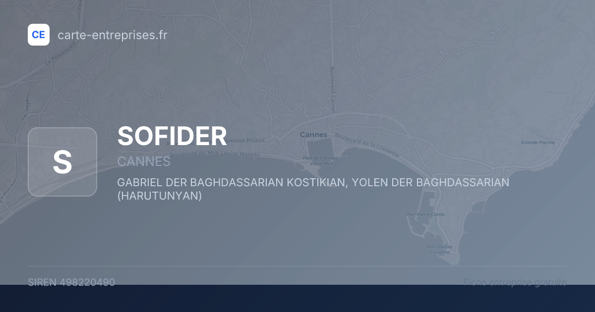 SOFIDER — 498220490 — fiche entreprise