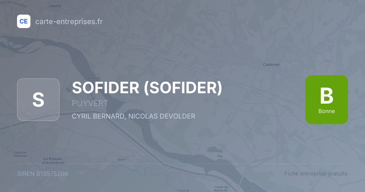 SOFIDER — 813575206 — fiche entreprise