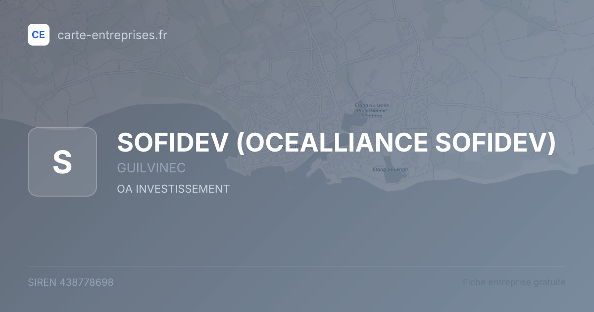 SOFIDEV (OCEALLIANCE SOFIDEV) — 438778698 — fiche entreprise