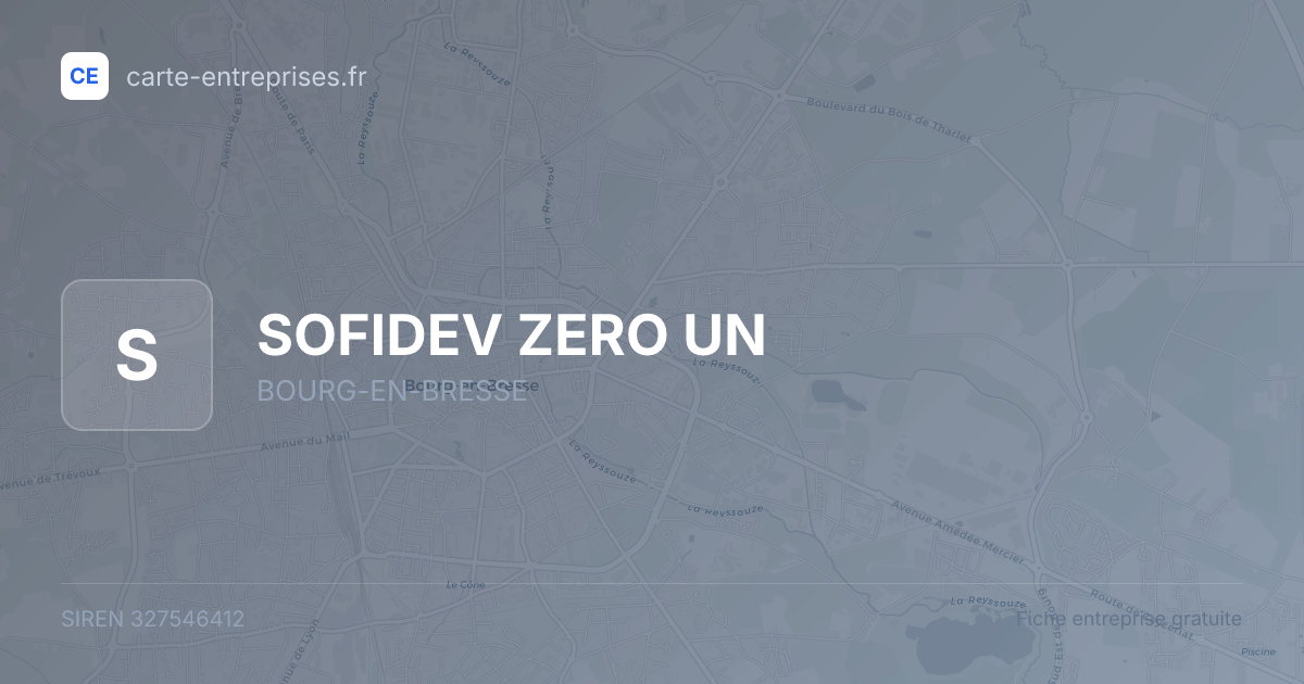 SOFIDEV ZERO UN — 327546412 — fiche entreprise