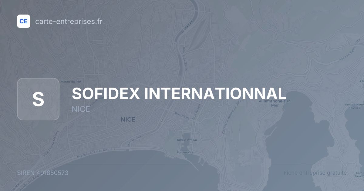 SOFIDEX INTERNATIONNAL — 401850573 — fiche entreprise