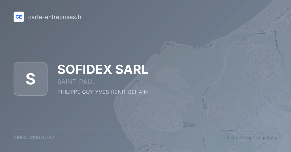 SOFIDEX SARL — 413670787 — fiche entreprise