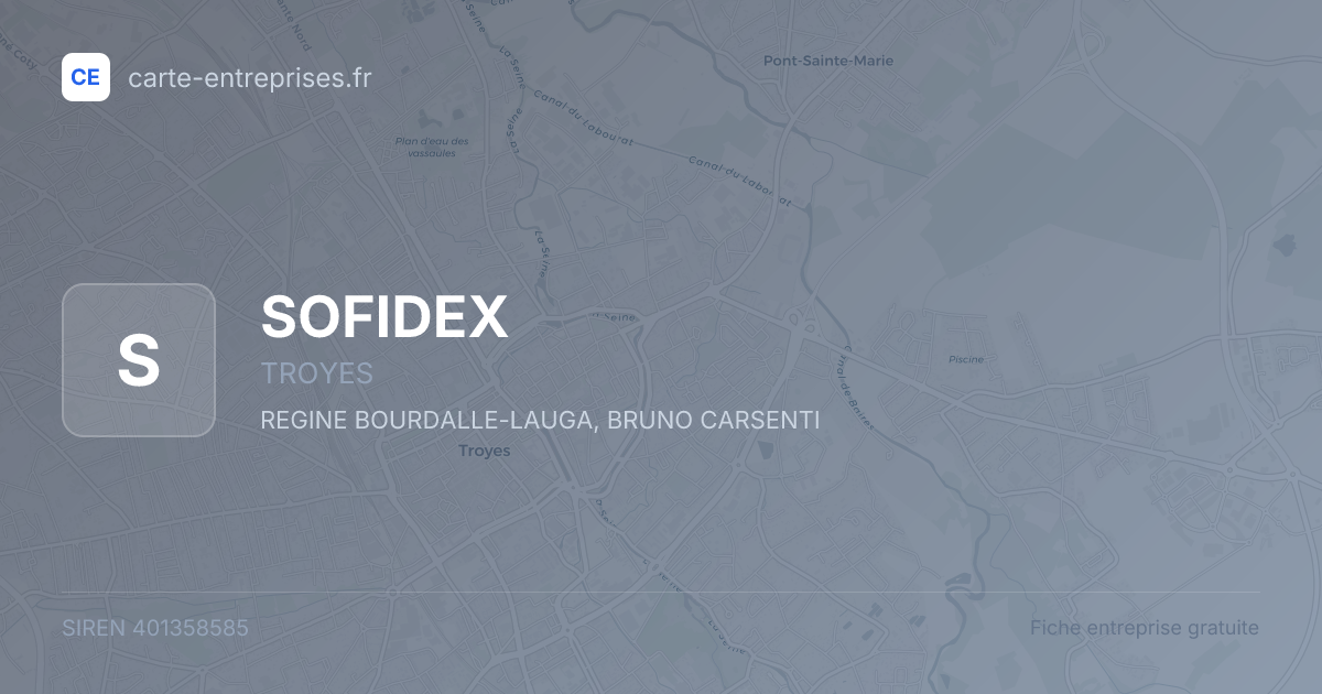 SOFIDEX — 401358585 — fiche entreprise