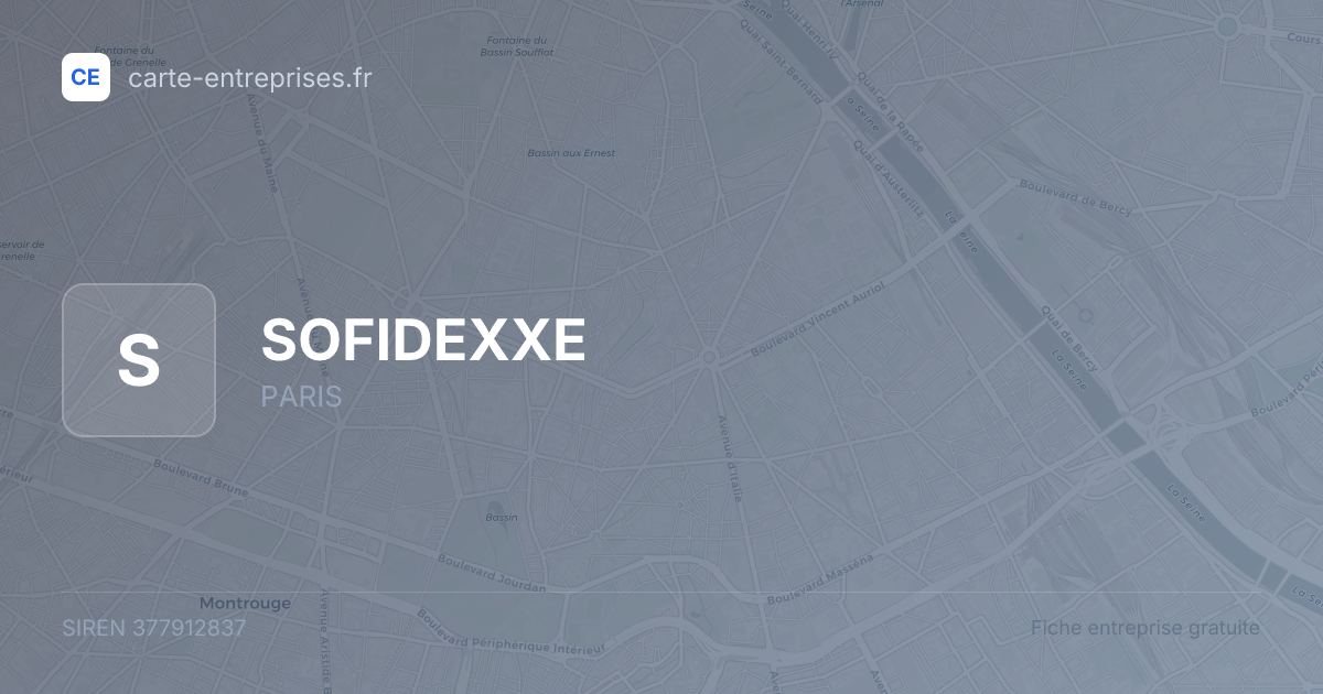 SOFIDEXXE — 377912837 — fiche entreprise